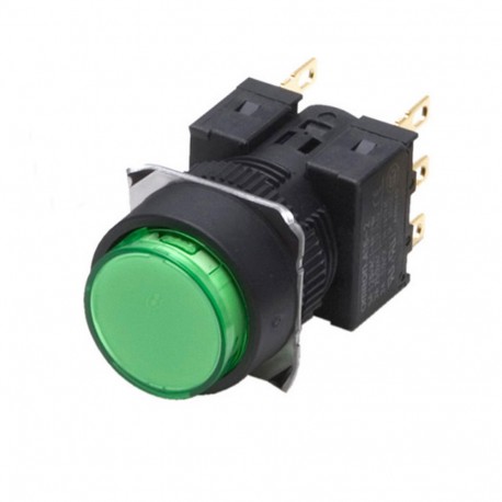 OMRON A165L-TGM-24D-1 A165L-TGM-24D-1 A16 7349H A165LTGM24D1 OMRON Push button round green IP65 Lamp 24 Momentaneo